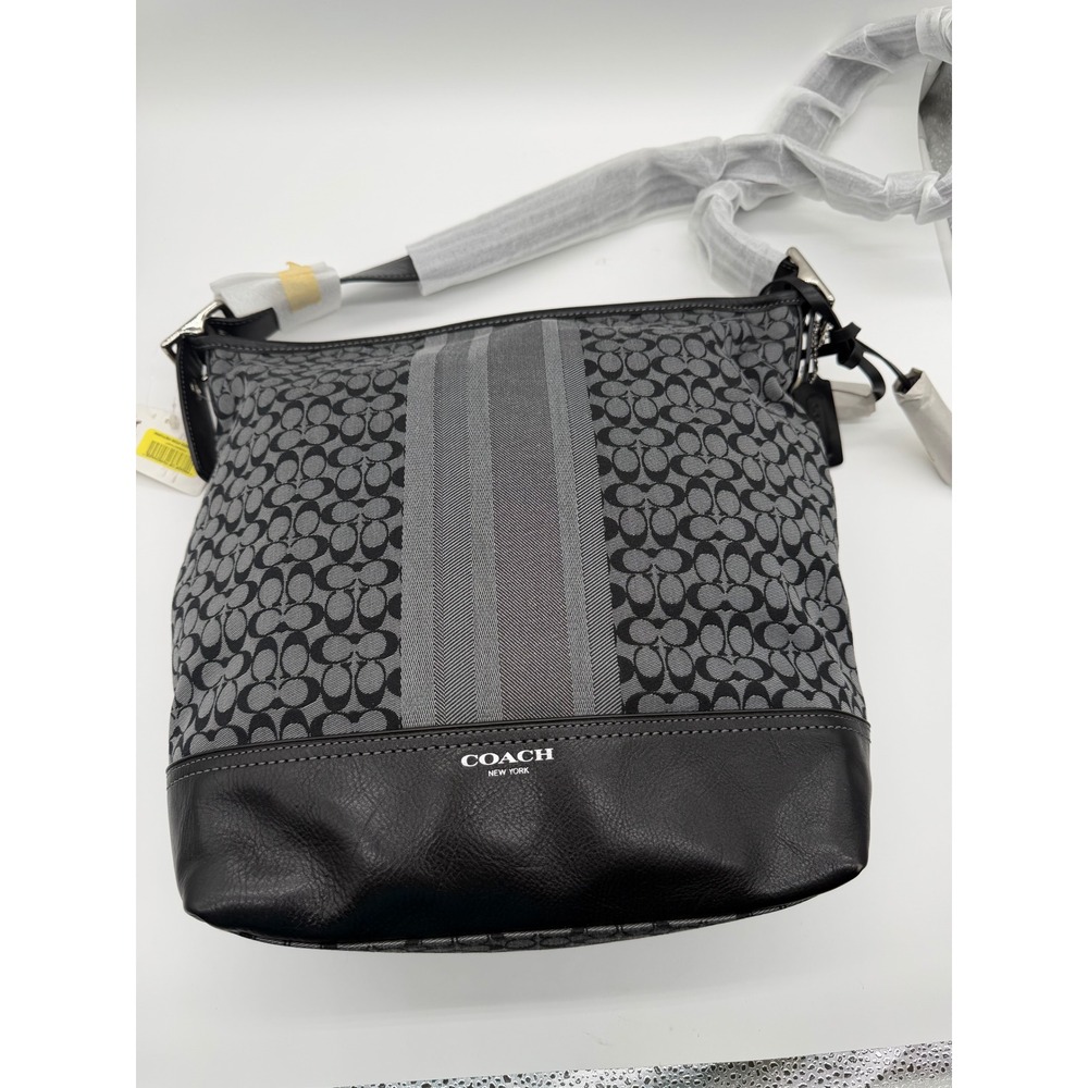 Coach Legacy 19918 Signature Stripe Jacquard Duffle Shoulder Bag